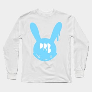 Blue Distressed Bunny Icon Long Sleeve T-Shirt